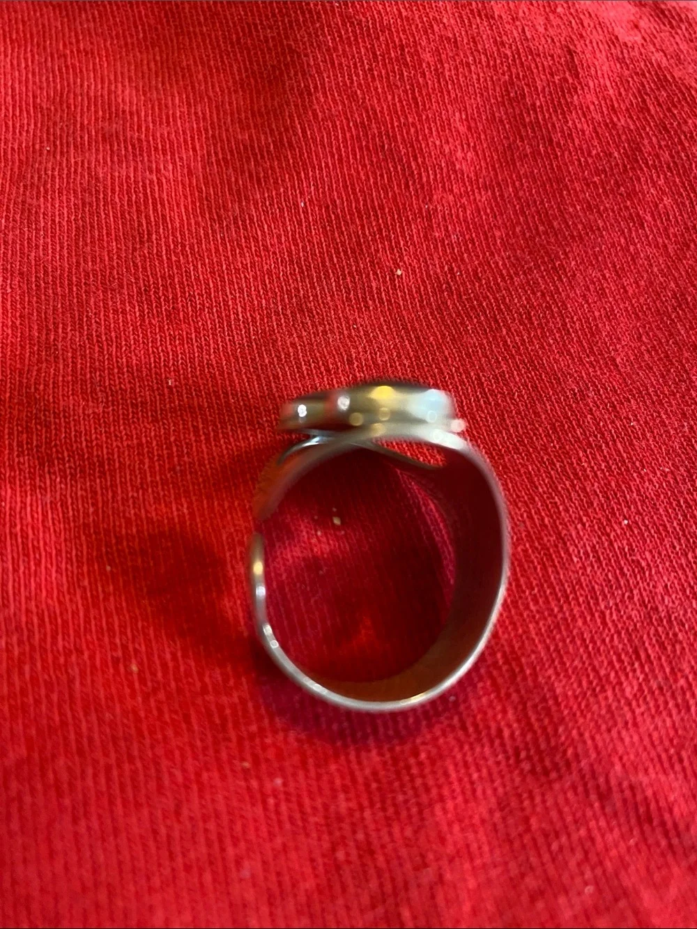 Dominique Dinouart 925 Sterling Silver Vintage Mexican Abalone Bezel Ring 8.64g